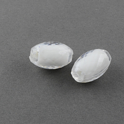 Clear Transparent Acrylic Beads, Bead in Bead, Faceted, Oval, Clear, 10x7mm, Hole: 2mm, about 1800pcs/500g