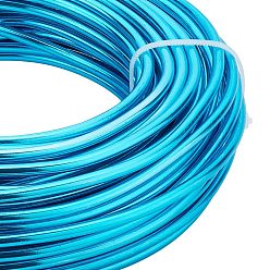 Deep Sky Blue Round Aluminum Wire, for Jewelry Making, Deep Sky Blue, 7 Gauge, 3.5mm, about 65.61 Feet(20m)/500g