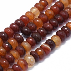 Brun Perles naturelles cornaline brins, teints et chauffée, rondelle, brun, 12~14x7~9mm, Trou: 2mm, Environ 47~50 pcs/chapelet, 15.7 pouces ~ 16.1 pouces (40~41 cm)