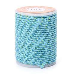 Sky Blue 4-Ply Polycotton Cord, Handmade Macrame Cotton Rope, for String Wall Hangings Plant Hanger, DIY Craft String Knitting, Sky Blue, 1.5mm, about 4.3 yards(4m)/roll