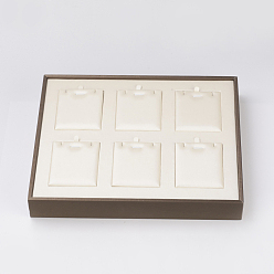 Белый Pu кожаные подвески и ожерелья, с доской, прямоугольные, белые, 30.2x25x4 см