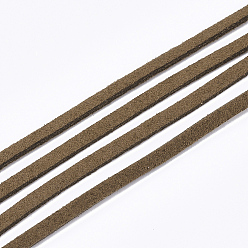 Pérou Fil de daim, cordon suede, dentelle de faux suède, Pérou, 2.5~2.8x1.5mm, environ 1.09 yards (1m)/toron