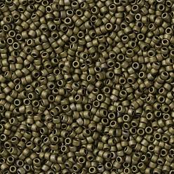 (223F) Opaque Frosted Antique Bronze Toho perles de rocaille rondes, perles de rocaille japonais, (223 f) bronze antique givré opaque, 11/0, 2.2mm, Trou: 0.8mm, environ5555 pcs / 50 g