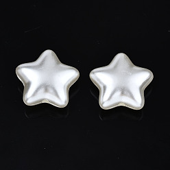 Кремово-белый Абс пластиковые жемчужные бисера, звезда, кремово-белые, 19x20x8.5 мм, отверстие : 2 мм, Около 325 шт / 500 г