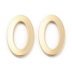 Real 18K Gold Plated Brass Linking Rings, Oval Connector, Real 18K Gold Plated, 15.5x9.5x1mm