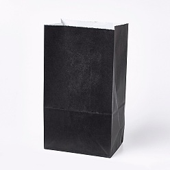 Черный Чистый цвет крафт-бумага, мешки для хранения продуктов, без ручек, на детский душ детский день рождения, чёрные, 23.5x13x8 см