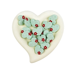 Aigue-marine Perles de silicone écologiques de qualité alimentaire en forme de cœur, perles à mâcher pour les jouets de dentition, Diy soins infirmiers colliers faisant, aigue-marine, 28x24mm