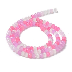 Violet Chapelets de perles en verre, facette, rondelle, violette, 3.5x3mm, Trou: 0.7mm, Environ 119~125 pcs/chapelet, 13.58 pouces ~ 14.37 pouces (34.5~36.5 cm)