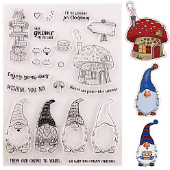Gnome Christmas Theme Clear Silicone Stamps, for DIY Scrapbooking, Photo Album Decorative, Cards Making, Stamp Sheets, Gnome Pattern, 21.6x15.5x0.2cm