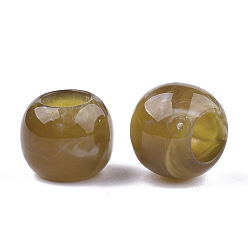 Verge D'or Foncé Perles acryliques, style de pierres fines imitation, rondelle, verge d'or noir, 11.5x9.5mm, trou: 5.5 mm, environ 760 pcs / 500 g