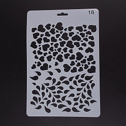 Blanc Modèles de pochoirs de peinture de dessin réutilisables en plastique, pour diy album mur tissu sol meubles, rectangle, blanc, 262x174x0.4mm