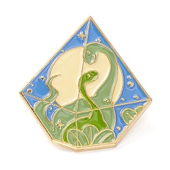 Lime Green Dinosaur Mother and Baby Enamel Pin, Diamond Shape Alloy Enamel Brooch for Backpack Clothes, Golden, Lime Green, 27x25x9mm