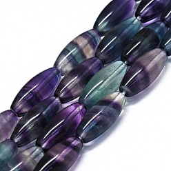 Fluorite Natural Fluorite Beads Strands, Rice, 21x8~8.5mm, Hole: 0.7mm, about 19pcs/strand, 15.75inch(40cm)