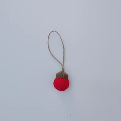 Roja Adornos de bellota de fieltro de lana, Adornos colgantes de otoño para la decoración del árbol de Navidad de fiesta., rojo, 30.5x22 mm
