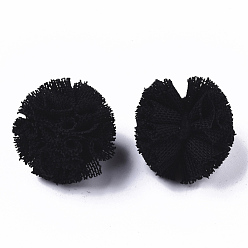 Noir Boule de polyester de bricolage, ronde, noir, 22~25mm