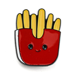 Chip Food Theme Enamel Pins, Black Alloy Badge for Backpack Clothes, Chip, 27x22x2mm