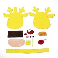 Cerf Kits de sacs à thème de Noël non tissés bricolage, y compris le tissu, aiguille, cordon, cerf
