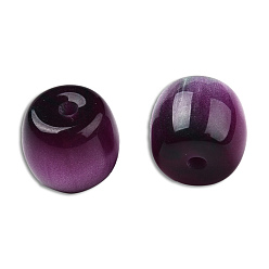 Purple Resin Beads, Imitation Gemstone, Barrel, Purple, 8x7mm, Hole: 1.6mm