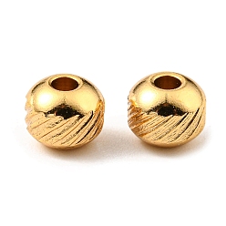 Золотой 304 из нержавеющей стали бусы, круглый с twill, золотые, 6x5 мм, отверстие : 1.5 мм