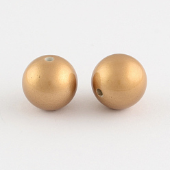 Color Canela Perlas redondas de perlas de imitación de plástico abs, bronceado, 20 mm, Agujero: 2.5 mm, sobre 120 unidades / 500 g