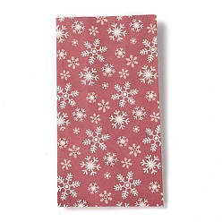 Flocon de neige Sacs en papier rectangle thème noël, pas de poignée, pour cadeau et emballage alimentaire, motif flocon de neige, 12x7.5x23 cm