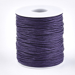 Средний Фиолетовый Воском хлопчатобумажная нить шнуры, средне фиолетовый, 1 мм, около 100 ярдов / рулон (300 футов / рулон)
