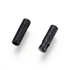 Electrophoresis Black 304 Stainless Steel Cord Ends, End Caps, Column, Electrophoresis Black, 7x2mm, Hole: 1mm, Inner Diameter: 1.5mm