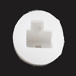 White House DIY Candle Silicone Molds, Fondant Molds, Resin Casting Molds, For UV Resin, Epoxy Resin Jewelry Making, Column, White, 3.7x4.3cm, Inner Diameter: 2.5cm