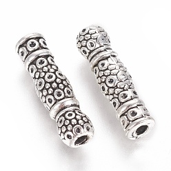 Античное Серебро Сплавочные овальные бусины тибетского стиля , без кадмия и без свинца, колонка, античное серебро, 22x6.5x6.5 мм, отверстие : 2.5 мм