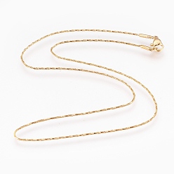 Oro 304 collares de cadena de serpiente de acero inoxidable, con cierre de langosta, dorado, 16.5~16.7 pulgada (42~42.5 cm), 1 mm