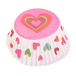 Cœur Emballages de petits gâteaux, outil de cuisson bricolage, motif de coeur, 67.5x29.5mm, environ 95~100 pcs / boîte