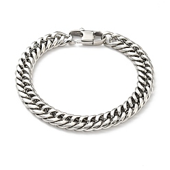 Stainless Steel Color 201 Stainless Steel Cuban Link Chains Bracelet for Men Women, Stainless Steel Color, 8-1/4 inch(20.8cm)
