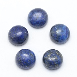 Lapislázuli Naturales lapis lazuli cabochons, plano y redondo, teñido, 8x3~4 mm
