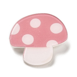 Mushroom Cartoon Style Acrylic Brooch, Platinum Iron Pin for Backpack Clothes, Mushroom, 27.5x28x2mm