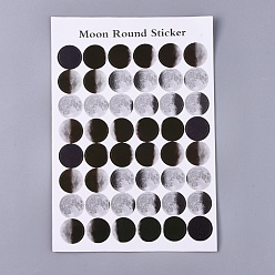 Black Polka Dot Pattern Decorative Labels Stickers, DIY Handmade Scrapbook Photo Albums, Black, 217x151x0.2mm, Pattern: 20mm, 48pcs/sheet