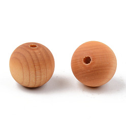 Pérou Des perles en bois naturel, polir, ronde, Pérou, 6mm, Trou: 1.6mm, environ2700 pcs / 500 g