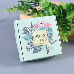 Leaf Foldable Paper Gift Boxes, Handmade Soap Boxes, Square, Leaf, 7.5x7.5x3cm