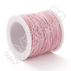 Бледно-Розовый Плетеной нейлоновой нити, DIY материал для изготовления ювелирных изделий, розовый жемчуг, 0.8 мм, 100 ярдов / рулон