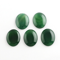 Natural Agate Natural Green Agate Gemstone Cabochons, Oval, 40x30x6~9mm