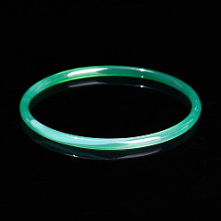 Ágata de Ónix Verde Brazalete liso simple de ágata de ónix verde natural teñido para mujer, diámetro interior: 2-1/4 pulgada (5.6~5.8 cm)