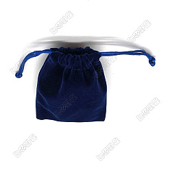 Bleu De Prusse Sac de rangement en velours, sac de cordon, rectangle, null, 10x8 cm