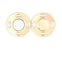 Golden Iron Magnetic Buttons Snap Magnet Fastener, Flat Round, for Cloth & Purse Makings, Golden, 2cm