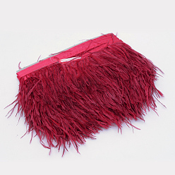 FireBrick Fashion Ostrich Feather Cloth Strand Costume Accessories, FireBrick, 80~100mm, about 10yards/bag