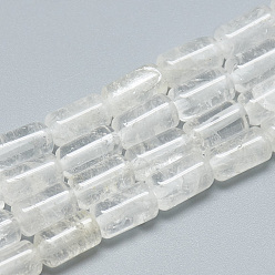 Quartz Crystal Natural Quartz Crystal Beads Strands, Rock Crystal Beads, Column, 10~11x6mm, Hole: 1mm, about 40pcs/strand, 15.7 inch