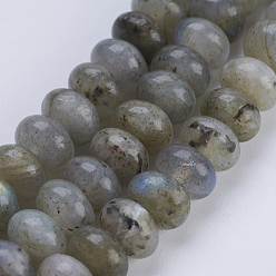 Labradorite Natural Labradorite Beads Strands, Rondelle, 8x5~5.5mm, Hole: 0.8mm, about 70~74pcs/strand, 14.8  inch~15.3 inch(37.5~39cm)