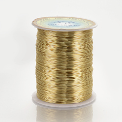 Light Gold Fil de cuivre rond pour la fabrication de bijoux, or et de lumière, Jauge 26, 0.4mm, environ 2952.75 pieds (900 m)/rouleau