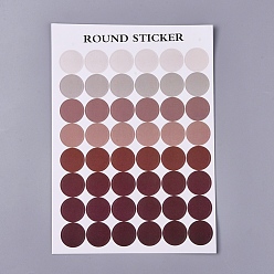 Brown Polka Dot Pattern Decorative Labels Stickers, DIY Handmade Scrapbook Photo Albums, Brown, 217x151x0.2mm, Pattern: 20mm, 48pcs/sheet