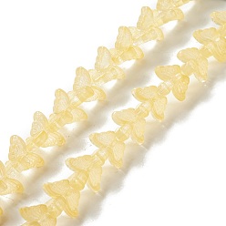Mocassin Transparent perles de verre brin, papillon, mocassin, 8x15x4.5mm, Trou: 1mm, Environ 60 pcs/chapelet, 13.78~14.17 pouces (35cm~36cm)