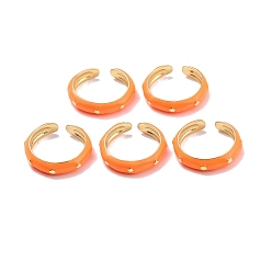 Оранжевый Латунь с эмалевыми кольцами, долговечный, без свинца, без кадмии и без никеля, реальный 18 k позолоченный, оранжевые, 4 мм, внутренний диаметр: 17 мм