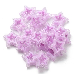 Prune Perles acryliques, Perle en bourrelet, étoiles, prune, 21.5x22x6mm, Trou: 3mm, environ280 pcs / 500 g